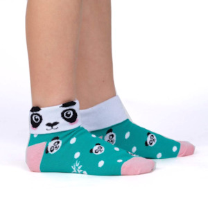 Kids: Panda Pair - Kids Turn Cuff Socks - Sock It To Me