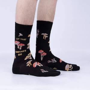 Men: Let That Shiitake Go! - Men's Crew Socks - Sock It To Me