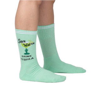 Sock It To Me 1: Save Water Drink Tequila - Athletic Ribbed Men's Crew Socks - Sock It To Me