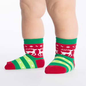 Sock It To Me 1: Tacky Holiday Sweater - Toddler Crew Socks (Ages 1-2) - Sock It To Me (Christmas)