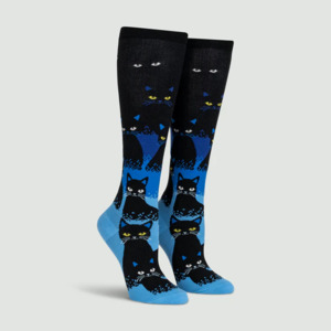 New Arrivals: Cats In The Dark (Glow In The Dark) - Women's Knee High Socks - Sock It To Me