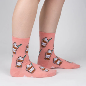 New Arrivals: Cat-puccino - Women's Crew Socks - Sock It To Me