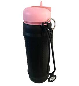 Rolla Bottle - Collapsible Water Bottle (Black/Pink)