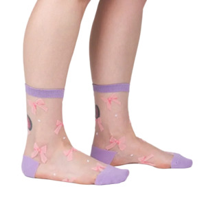New Arrivals: Wrapped in a Bow - Women's Sheer Crew Socks - Sock It To Me