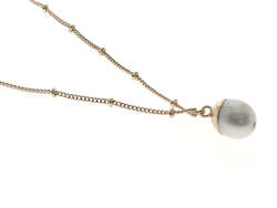 Necklaces: Gold Plated Sterling Silver Pearl Necklace