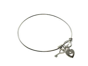 Bangles: Charm Sterling Silver Bangle