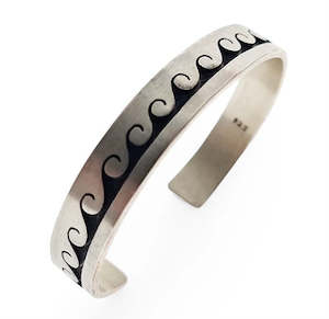 Cuff: Burnished Sterling Silver Wave Cuff