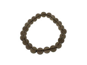 Bracelets: Crystal Smokey Topaz Round Bead Bracelet