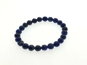Bracelets: Crystal Lapis Round Bead Bracelet