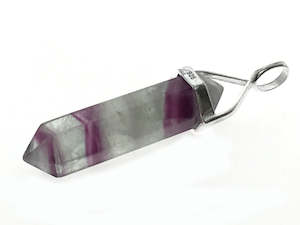 Pendants: Crystal Fluorite Double Terminated Point Sterling Silver Pendant