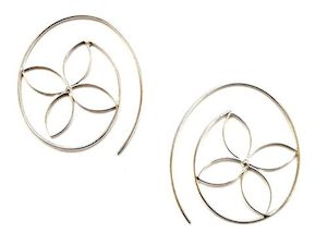 Earrings: Flower Spiral Sterling Silver Earring