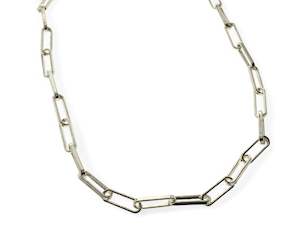 Sterling silver 30cm paper clip link chain