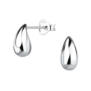 Earrings: Silver Teardrop Stud Earrings