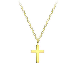 Necklaces: Silver Gold Plated Cross Necklace