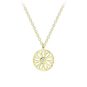 Silver Gold Plated Flower Necklace
