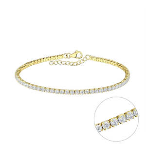 Silver 19cm Gold Plated Tennis Bracelet