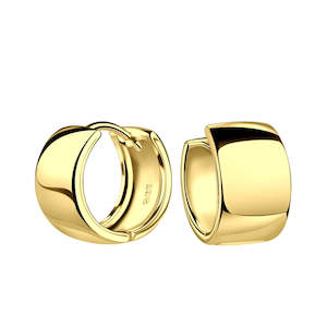 Earrings: Silver 8x13mm Gold Plated Hoop Earrings