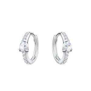 Earrings: Silver Cubic Zirconia Hoop Earrings