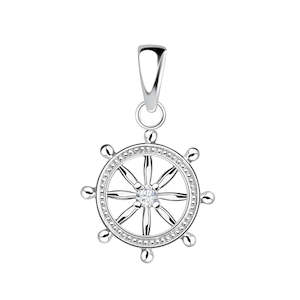 Pendants: Silver Ship Wheel Pendant