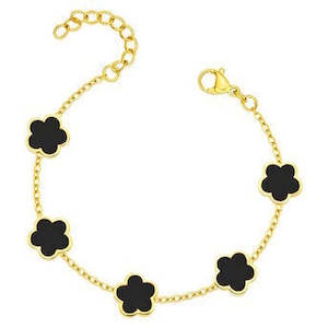 18K Gold Plated Stainless Steel "Flowers" Bracelet
