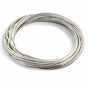 Bangles: Russian Sterling Silver Bangle - 21 Rounds each 1mm