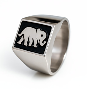 Rings: Signet Elephant Sterling Silver Ring