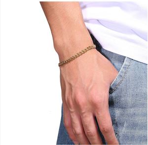 Fashion Jewelry: Gold Curb 3mm Bracelet