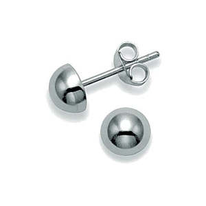 Earrings: Half Ball 12mm Sterling Silver Earring