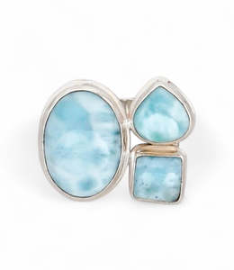 Rings: Larimar Designer Sterling Silver Ring