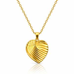 Glozzo: Heart Necklace, 18K Gold Plated Steel