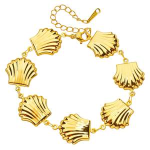 Glozzo: Seashells Bracelet, 18K Gold Plated Steel