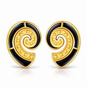 Glozzo: Seashells Earrings, 18K Gold Plated Steel