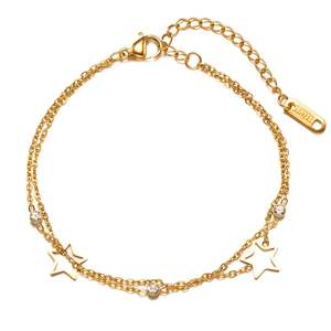 Glozzo: Stars Bracelet, 18K Gold Plated Steel