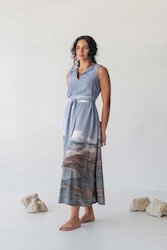 The Great Outdoors: V-neck Maxi Dress - Mountain Print