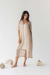 Frontpage: Lumen Shirt Dress in Warm Sand