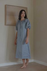 Country Dress in Dusty Blue