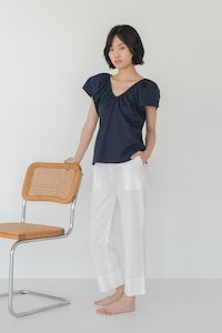 Easy To Care: Relaxed Drawstring Capri in White Denim
