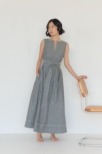 Organic Cotton Maxi Dress in Dark Denim