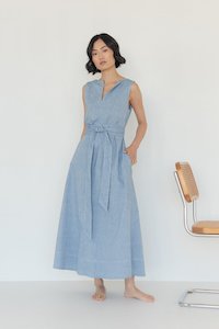 Organic Cotton Maxi Dress in Denim