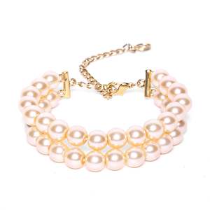 Estele - Creamy Glass Pearl double line Bracelet