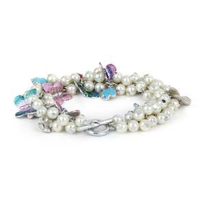 Glass Pearly Gardenia Bracelet
