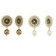 Estele Glass Pearl Drop Combo Earrings (GOLD & WHITE)