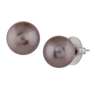 Earring: Estele Rhodium Plated Dazzling Glass Pearl Stud Earrings for Women