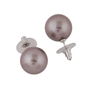 Earring: Estele Rhodium Plated Gorgeous Glass Pearl Stud Earrings for Women