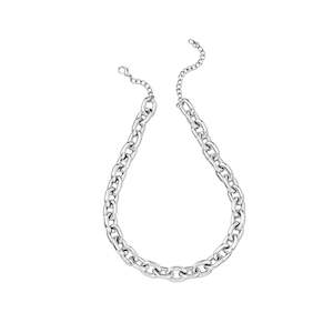 Necklace: Estele Rhodium Plated Modernistic Link Designer Cuban Necklace for Women