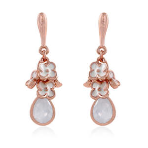 Estele Rose Gold Plated Drop-Shaped Earrings for Women