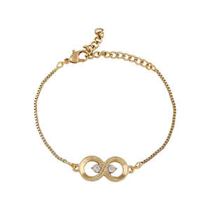 Diamante Collection: Estele Gold Plated Eternal Knot Bracelet With Austrian Crystals For Men & Women