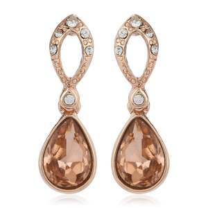 Bright Rose Gold Austrian Stones Stone Drops