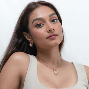 Rose Gold: Estele - 24 CT Rosegold Plated Shell Pendent Set for women