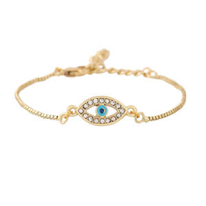 Evil Eye: Estele Gold Plated Auspicious Evil Eye Bracelet With Austrian Crystals For Men & Women